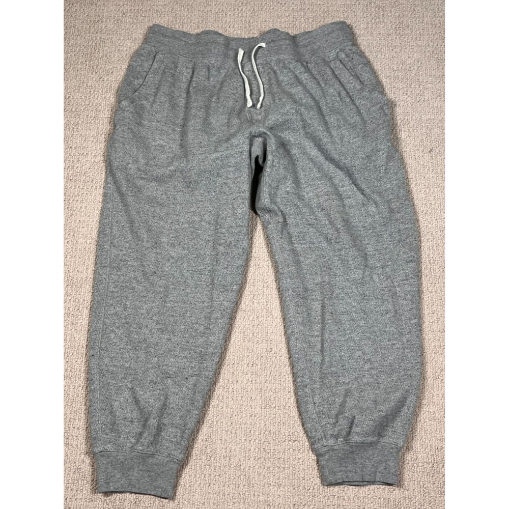 J Crew Knit Goods Jogger Sweatpants Mens Large Gray Thermal Drawstring Lounge